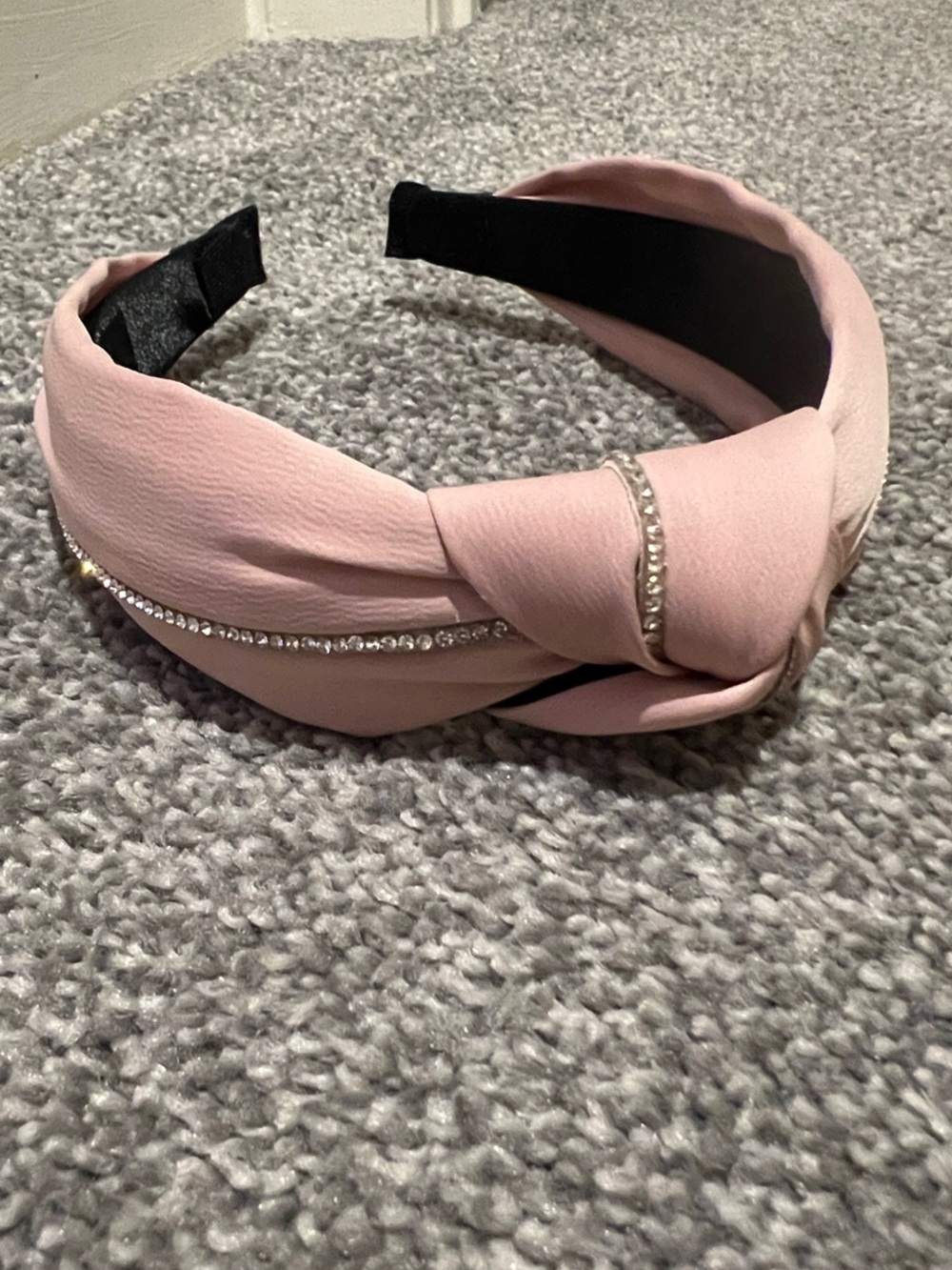 Pink Crystal Knotted Headband